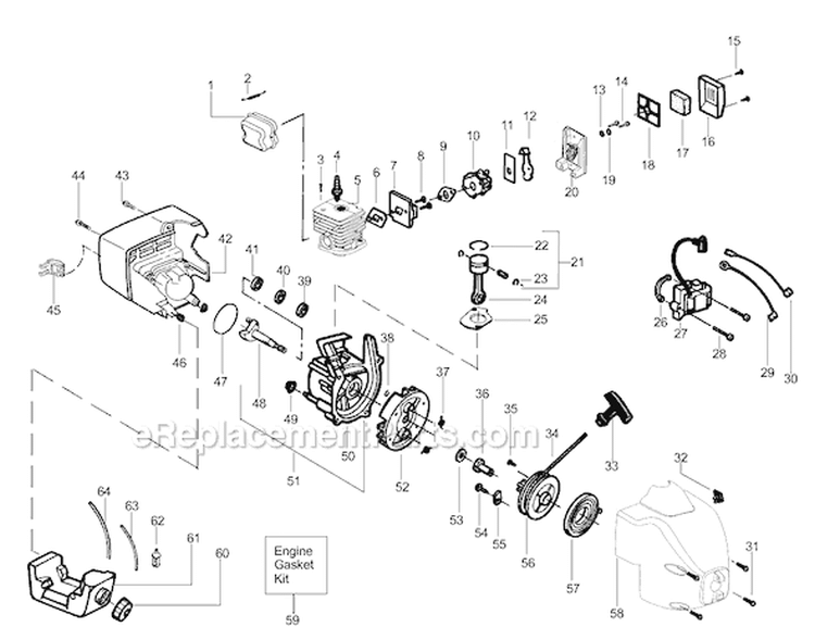 Page B Diagram and Parts List for TE500CXL Type 3 Weed Eater Trimmer